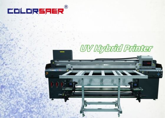 UV Hybrid Printer Flatbed and Roll to Roll Plotter untuk Metal Kayu Kaca Kulit Kanvas Flex Banner Vinyl