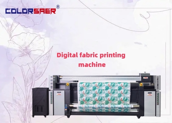 Sistem Pencetakan Tekstil Poliester & Katun Roll to Roll Format Besar COLOR SAER Fabric Plotter