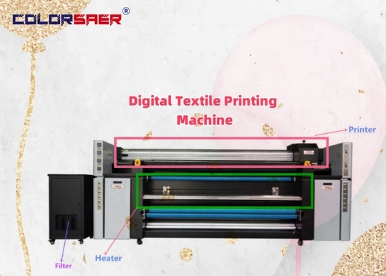 SAER i3200 2200mm Printer Tekstil Digital dengan Pemanas 6kw