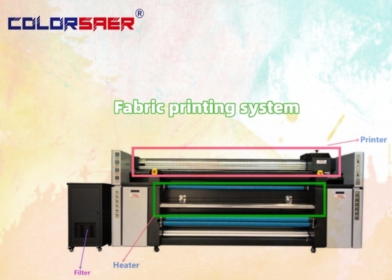 Peralatan pencetakan tekstil digital SAER plotter kain dengan pemanas dan printer filter all-in-one