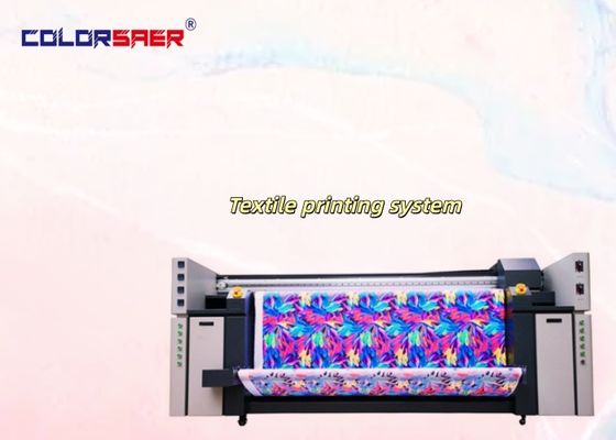 Mesin Cetak Tekstil Format Besar Dengan Unit Fiksasi Pemanas Plotter All-in-one Printer Digital Multi Warna Kecepatan Tinggi