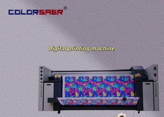 Sistem Pencetakan Tekstil Digital dengan 3 Kepala Pencetakan Epson 2200mm Max Material Lebar dan Warna CMYK Ganda untuk Pencetakan Kain dan Bendera