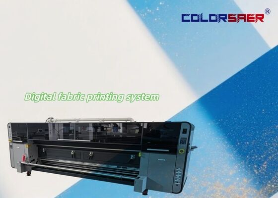 4color/CMYK Sistem pencetakan kain digital 3200mm plotter tekstil format besar dengan kepala cetak industri KJ4B-QL