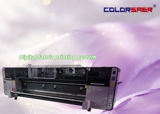 CMYK 4 warna Direct to fabric printer SAER CSR3200 ukuran besar inkjet sistem pencetakan tekstil dengan 4 kepala cetak KJ4B-QL