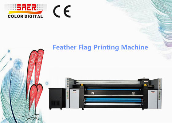Pencetakan Bendera Pantai 3 Kepala Digital Fabric Plotter Dual CMYK Color