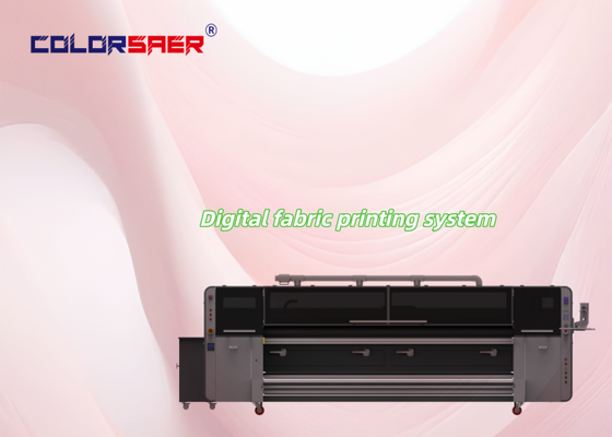 4color/CMYK Sistem pencetakan kain digital 3200mm plotter tekstil format besar dengan kepala cetak industri KJ4B-QL