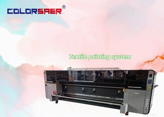 Sistem Pencetakan Tekstil Digital SAER CMYK 4 warna Roll to Roll Plotter Kain Dengan Tinta Pigmen & Tinta Sublimasi