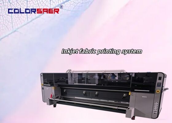 SAER COLOR Umur panjang Digital Format Besar 3200mm Lebar Pencetakan Mesin Pencetakan Kain Roll to Roll otomatis